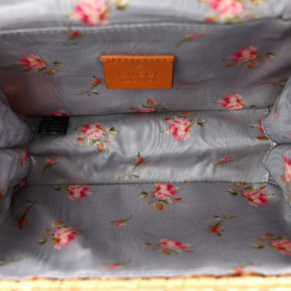 Glazed Wicker Mini Cestino Shoulder Bag Natural