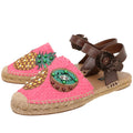 Dolce & Gabbana Bicolor Pineapple Kiwi Patch Ankle Strap 40