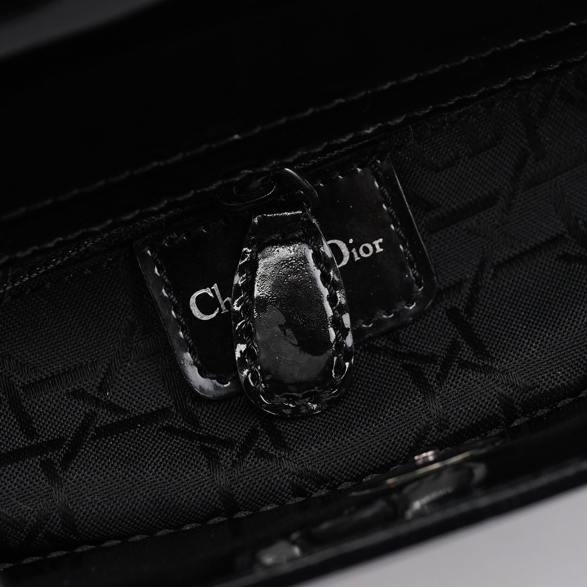 Black Patent Leather Lady Dior Bag