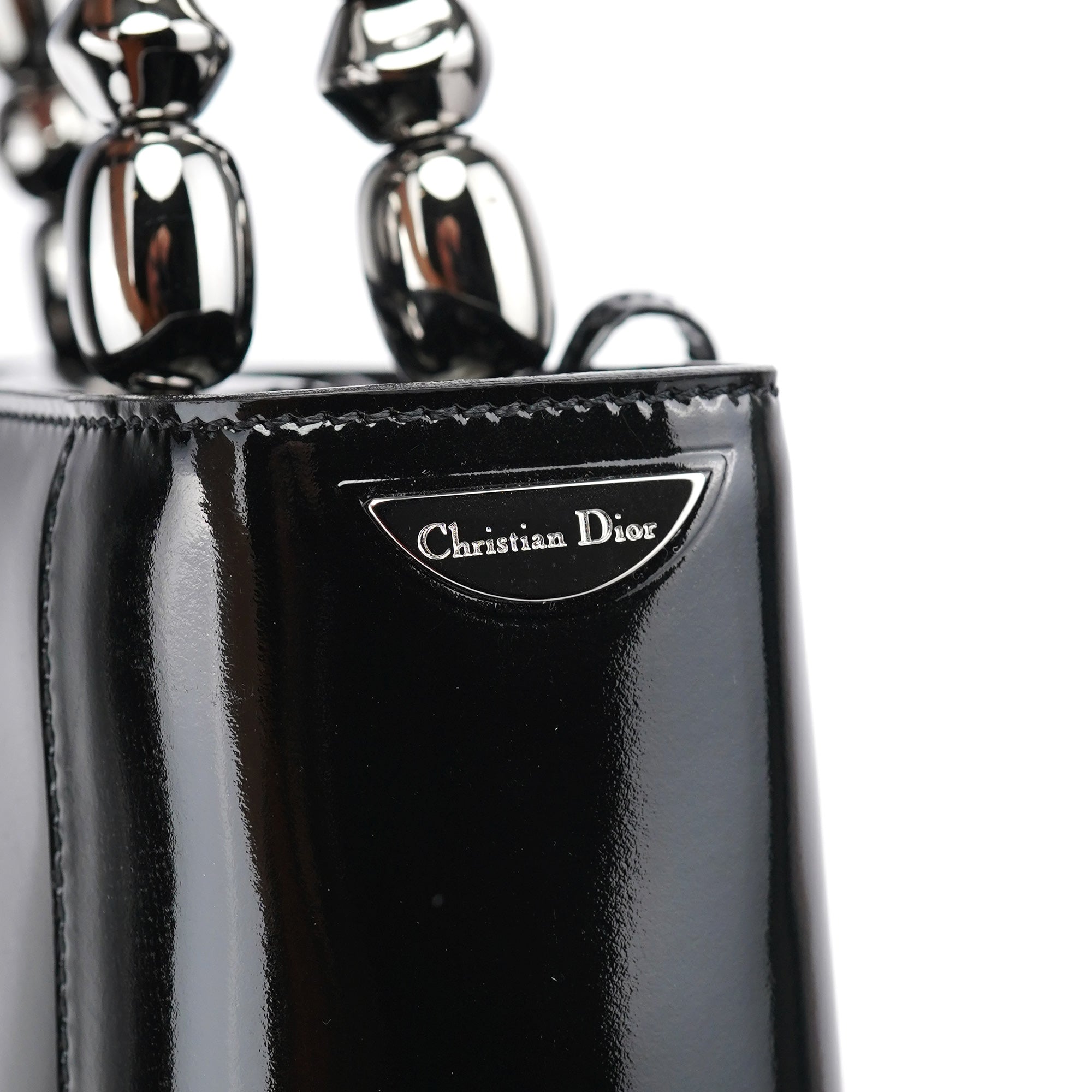 Black Patent Leather Lady Dior Bag