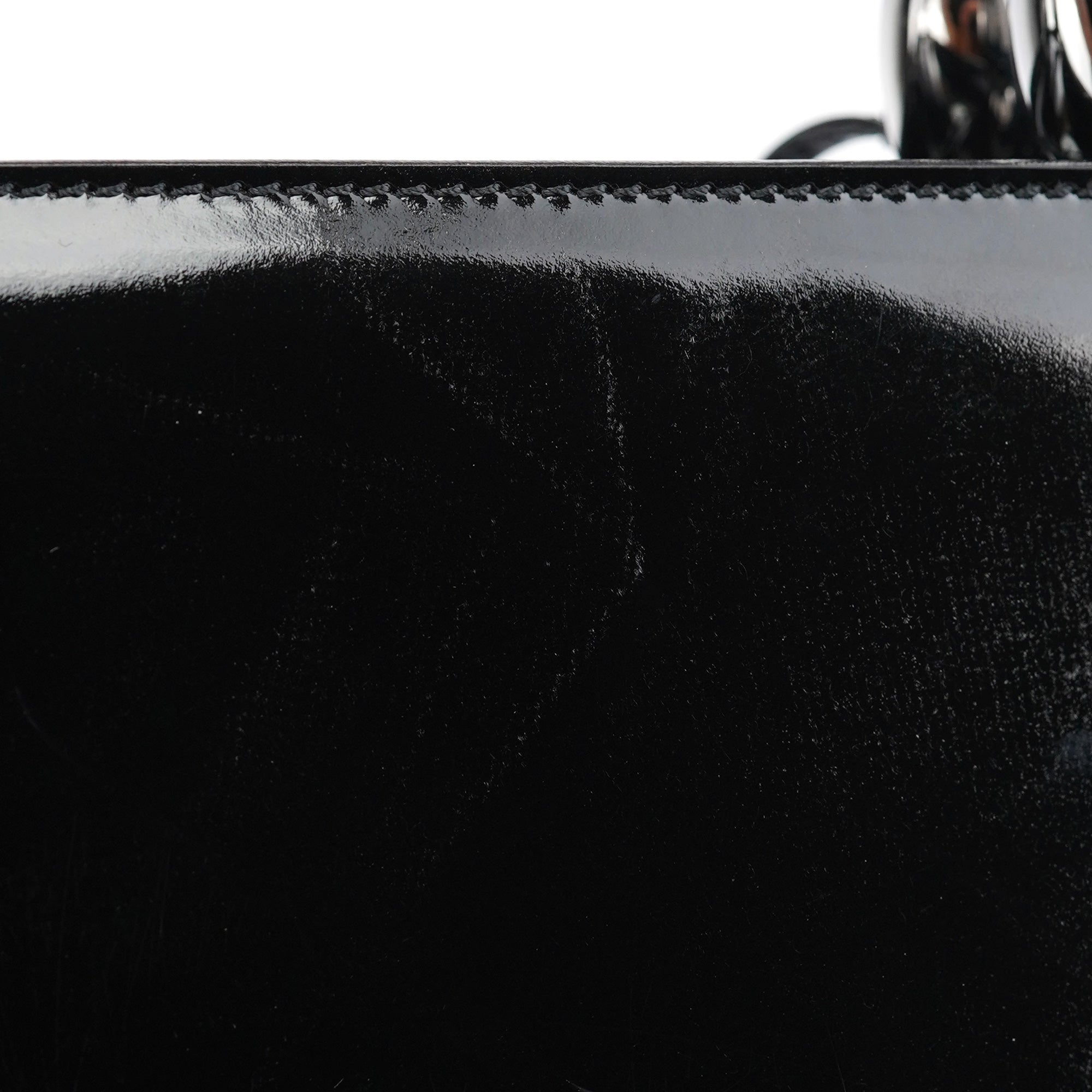 Black Patent Leather Lady Dior Bag