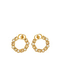 Christian Dior Gold Petit CD Crystal Pearl Earrings