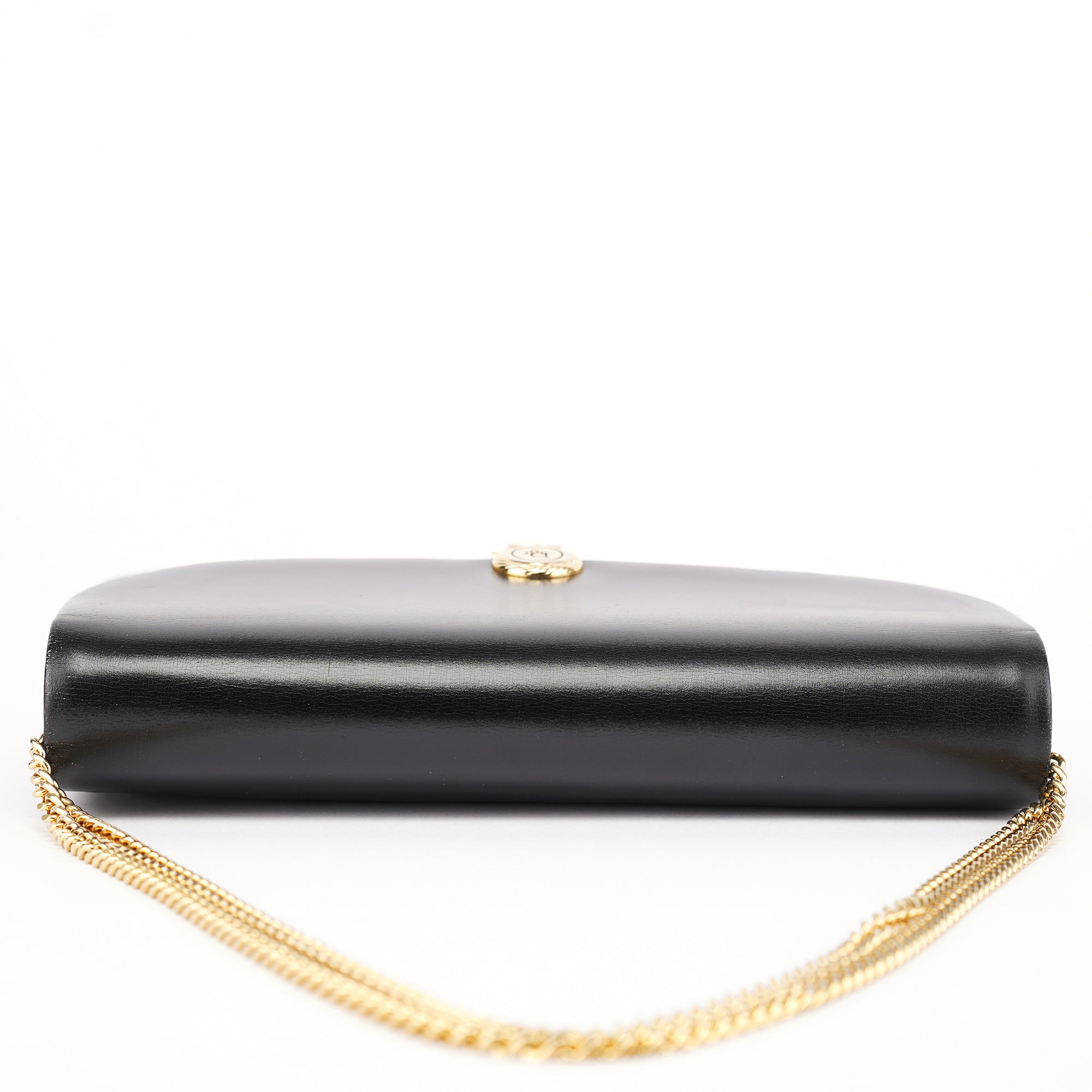 Vintage Black Calfskin Chain Shoulder Bag