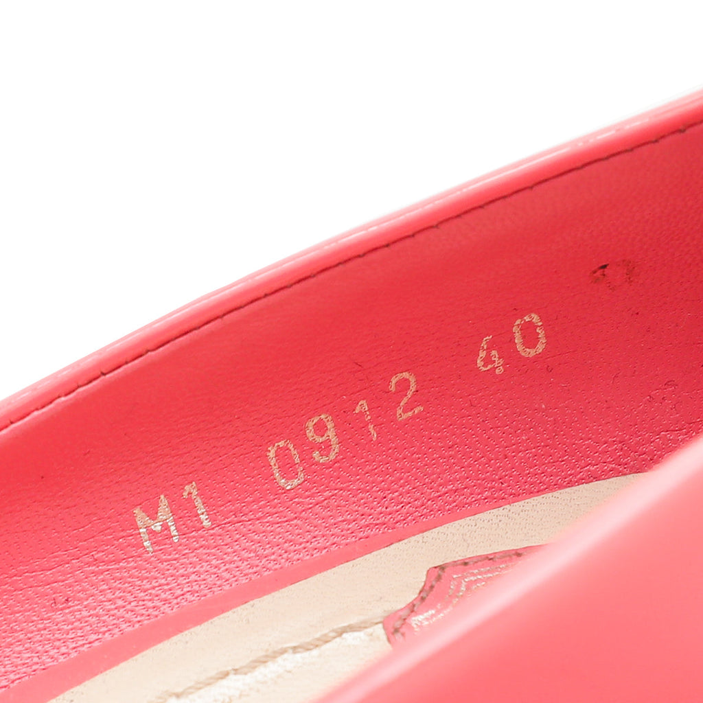 Christian Dior Coral Metal Cannage Peep Toe Platform Pump 40