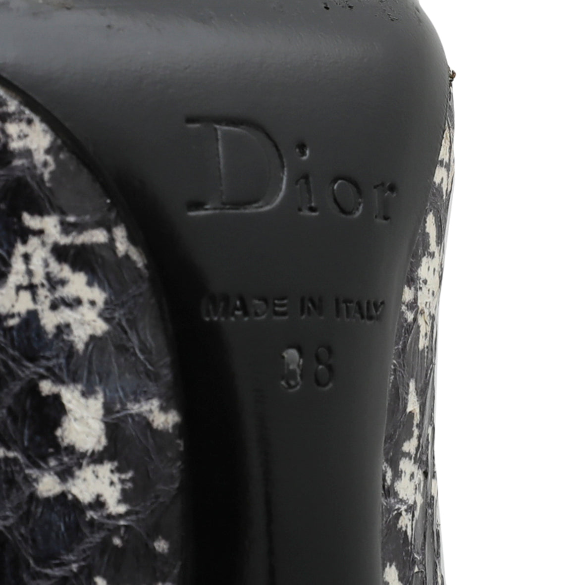 Christian Dior Bicolor Python Painted Cherie Pointed Pumps 38