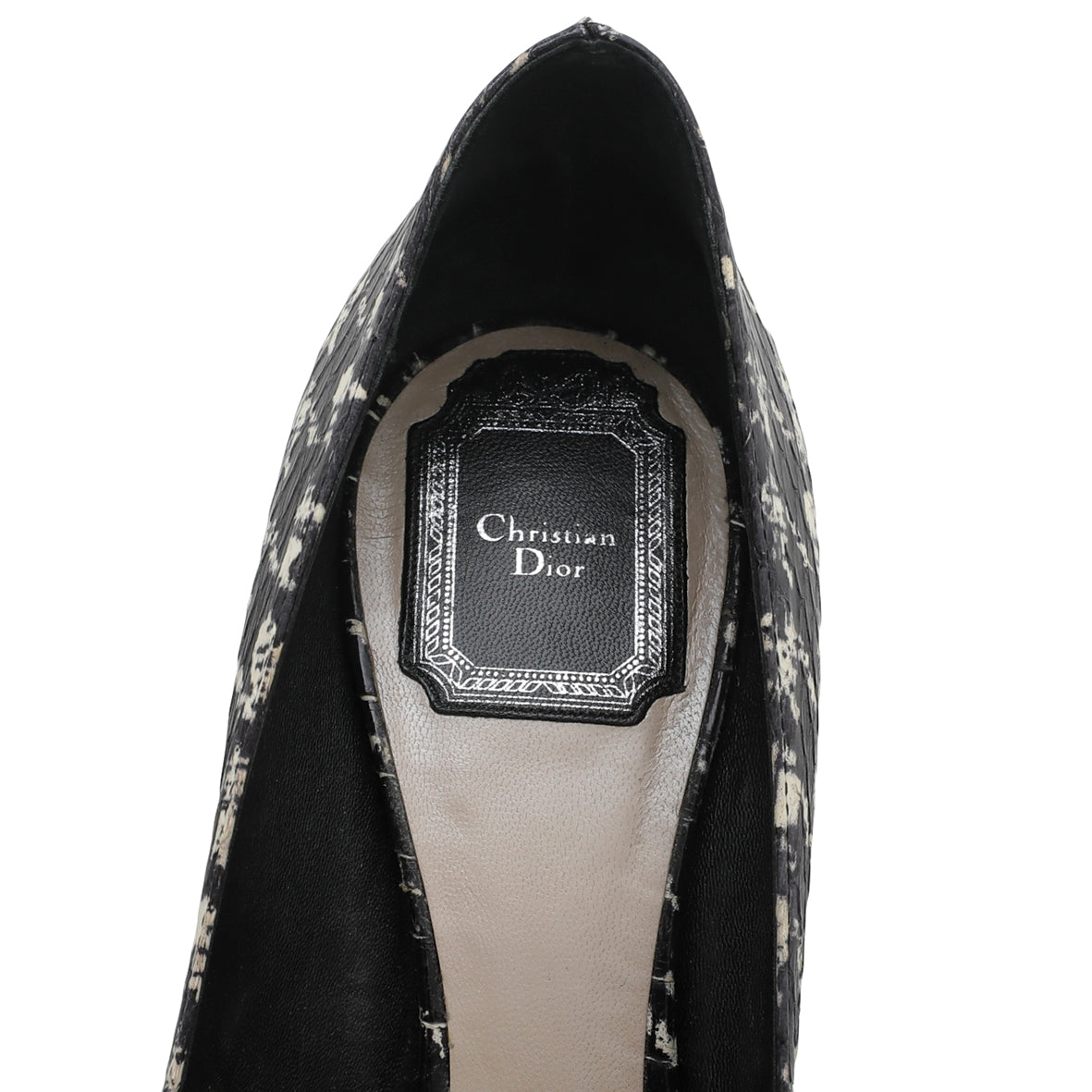 Christian Dior Bicolor Python Painted Cherie Pointed Pumps 38