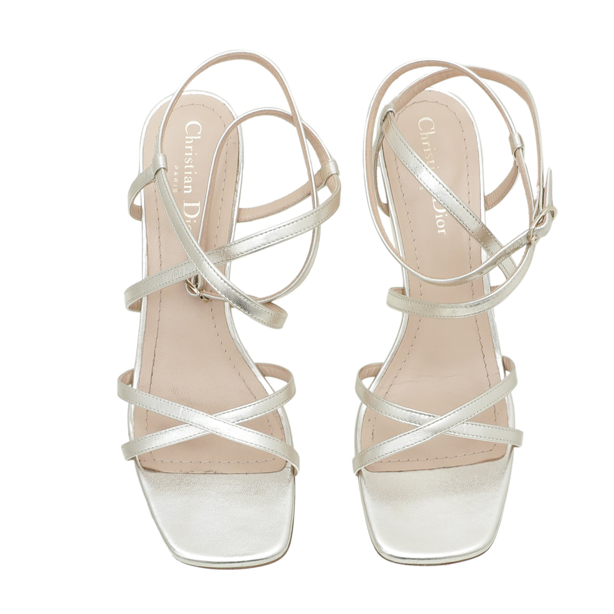Christian Dior Gold Rhodes Laminated Sandal Pale 39