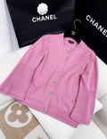 Chanel pink cashmere knitted cardigan