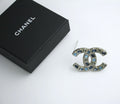 Chanel B19C Rhinestone Light Blue Deep Blue Gray Brooch