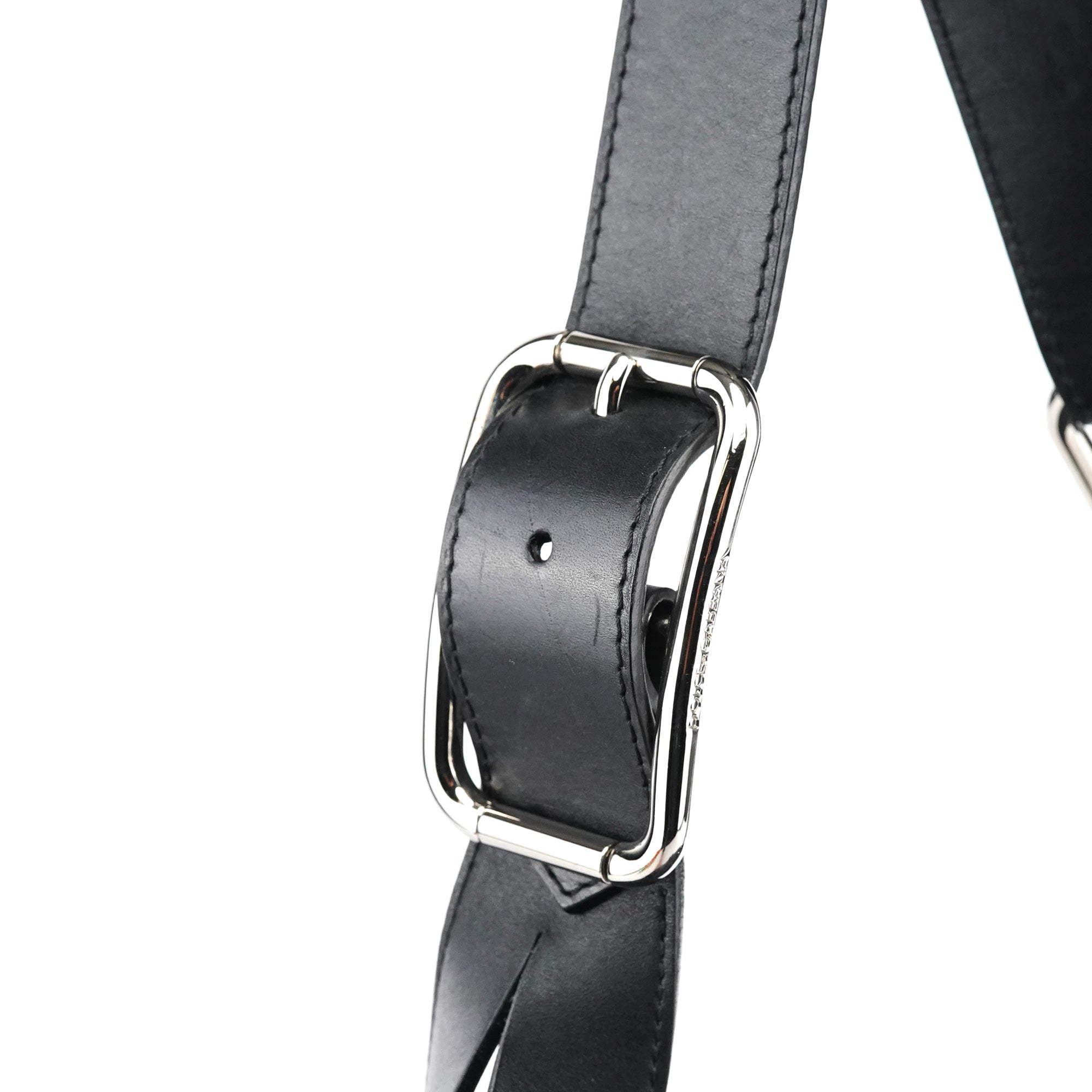Black Calfskin Leather Horn Hobo Bag