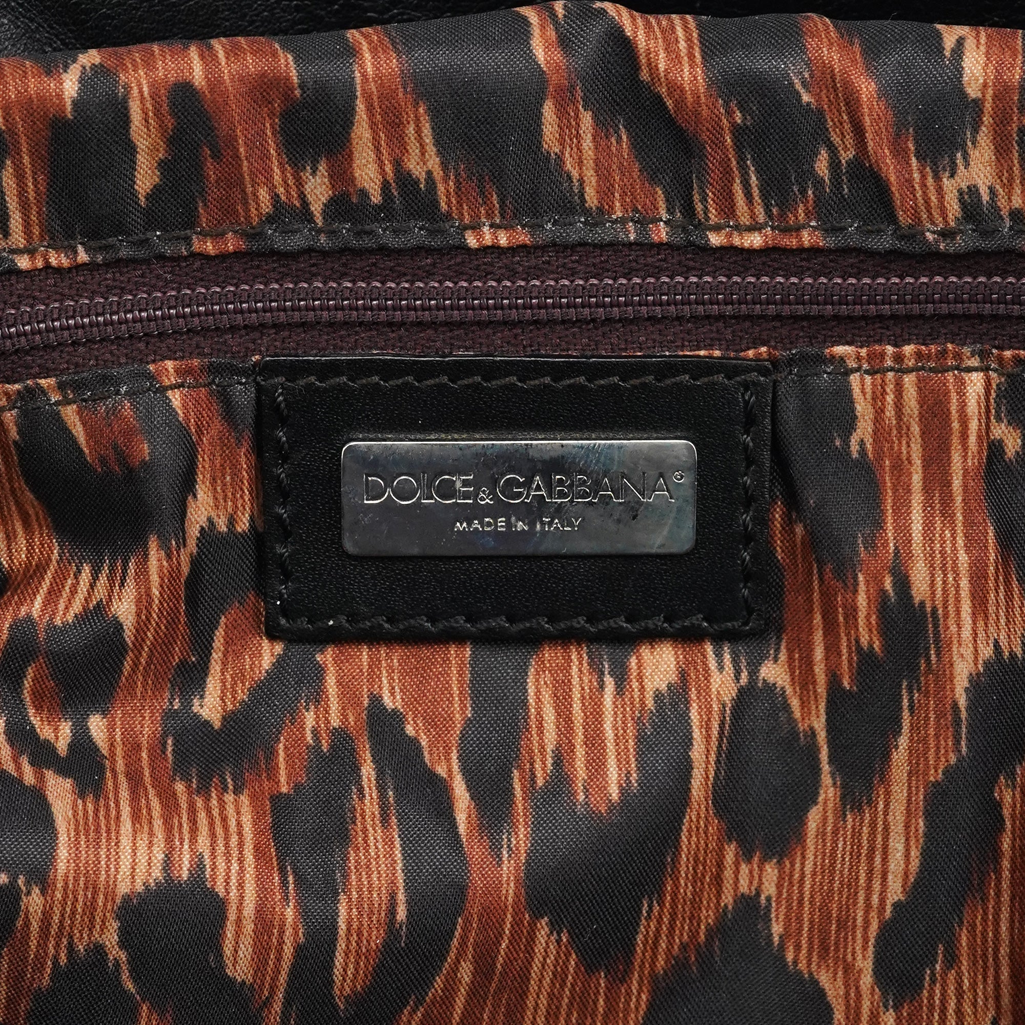 Black Calfskin Leather Horn Hobo Bag