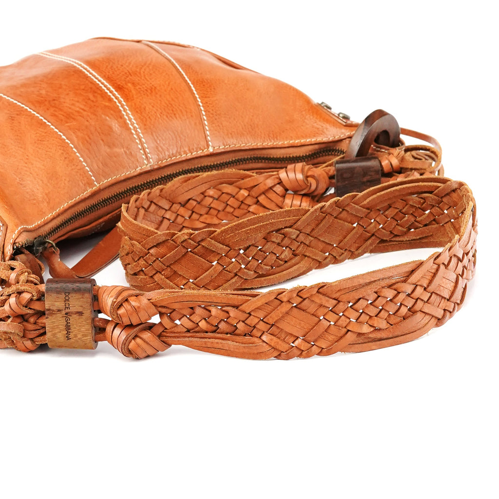 Brown Leather Fringe Hobo Shoulder Bag