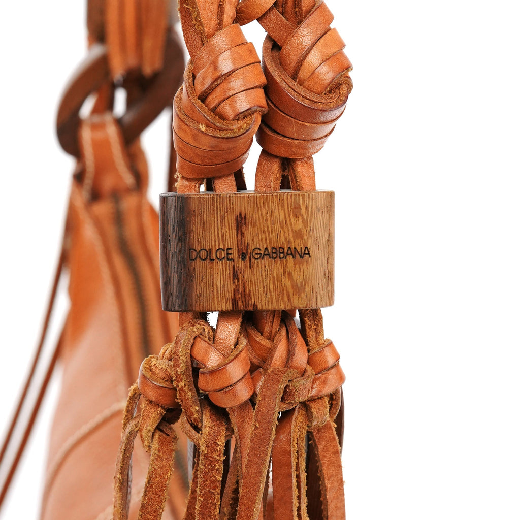 Brown Leather Fringe Hobo Shoulder Bag