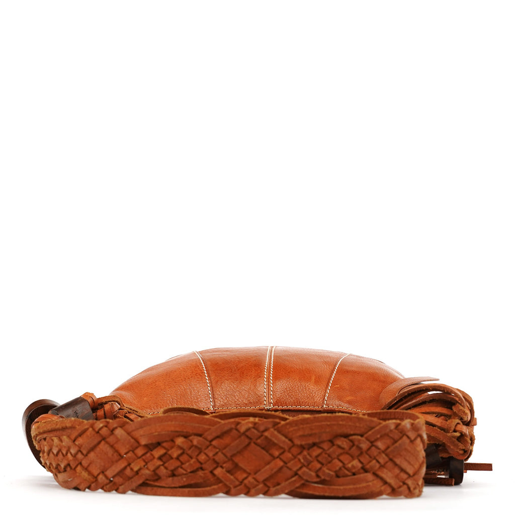 Brown Leather Fringe Hobo Shoulder Bag