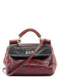 Black Brown Calfskin Sicily 2-Way Bag