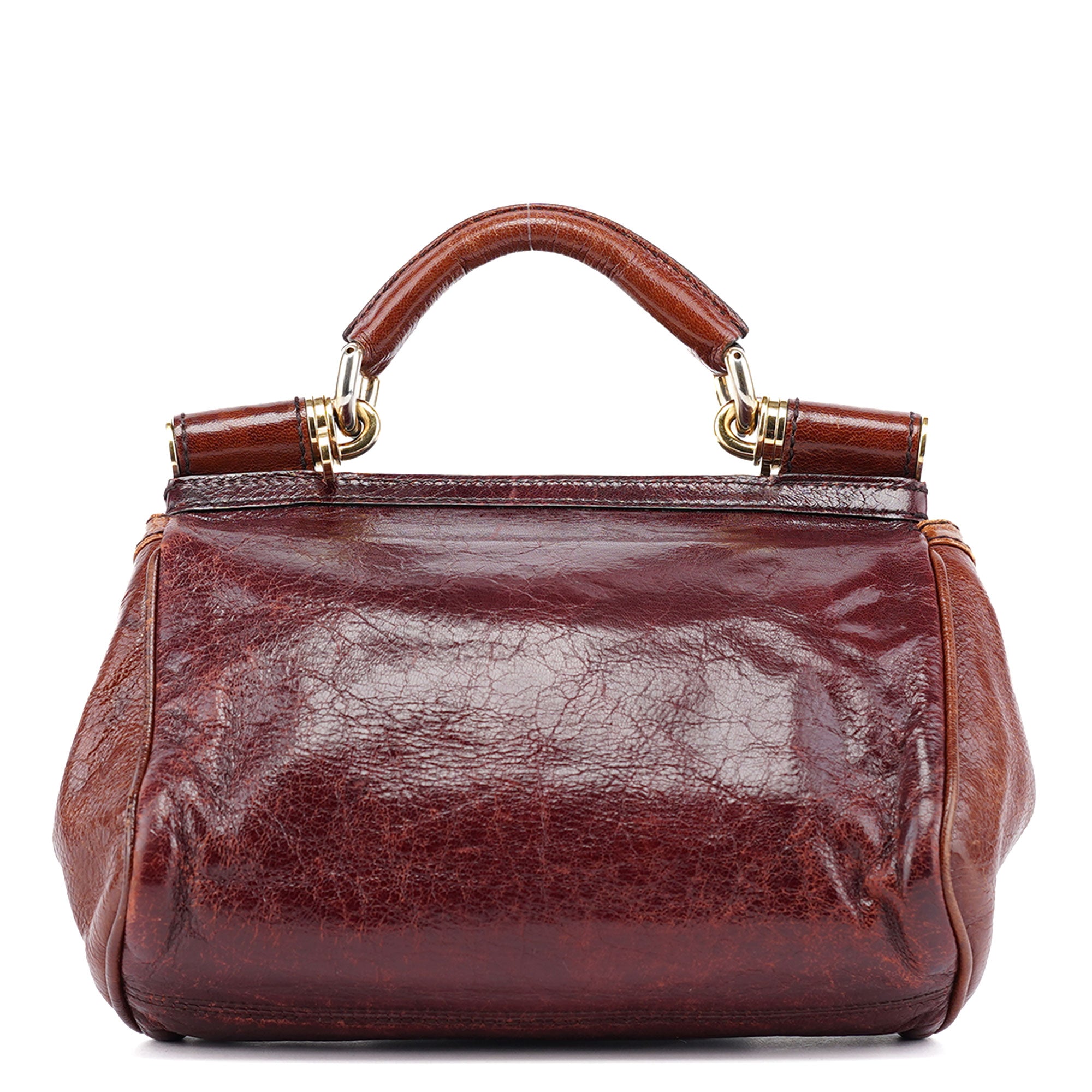 Black Brown Calfskin Sicily 2-Way Bag