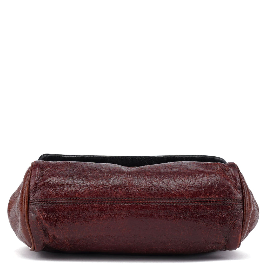 Black Brown Calfskin Sicily 2-Way Bag