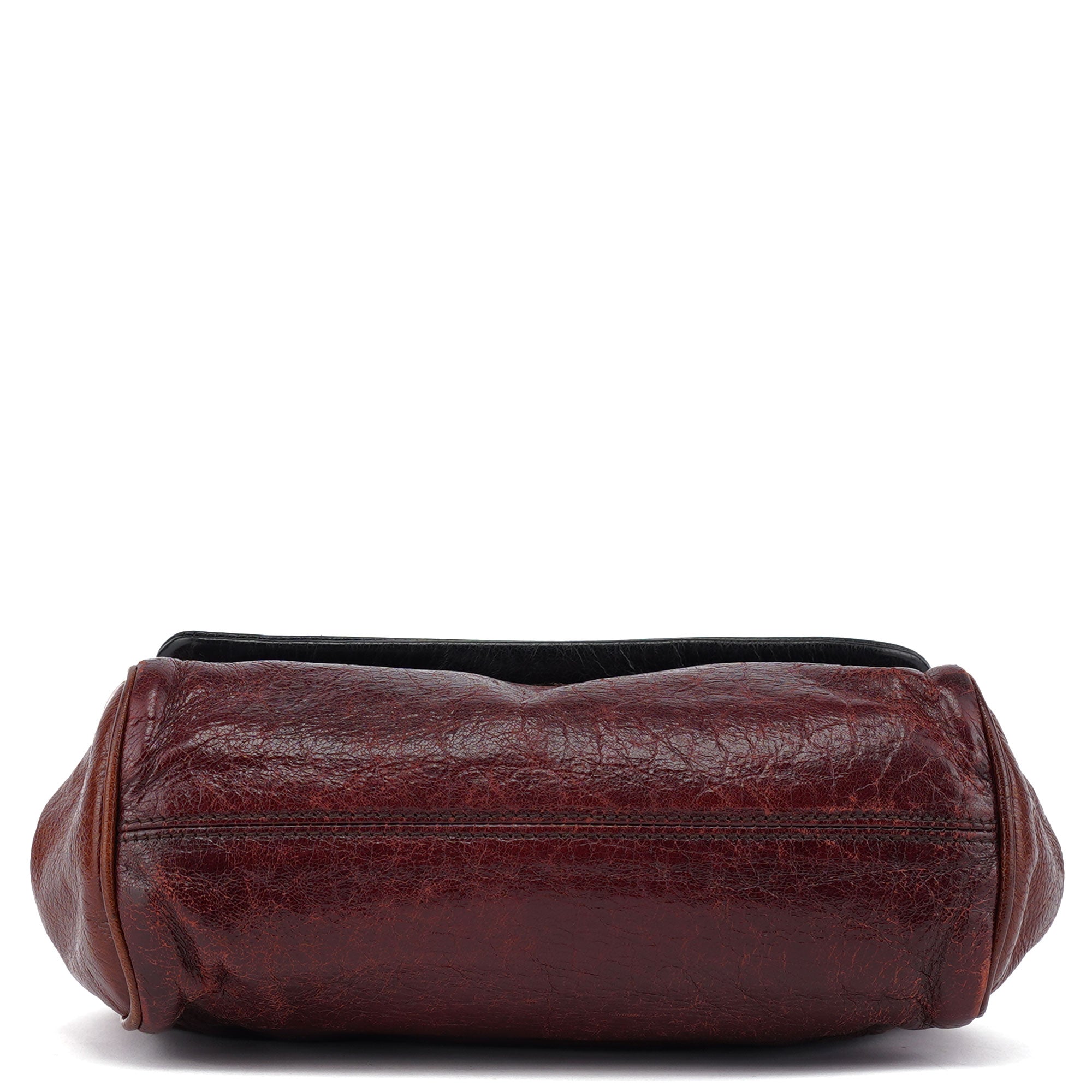 Black Brown Calfskin Sicily 2-Way Bag