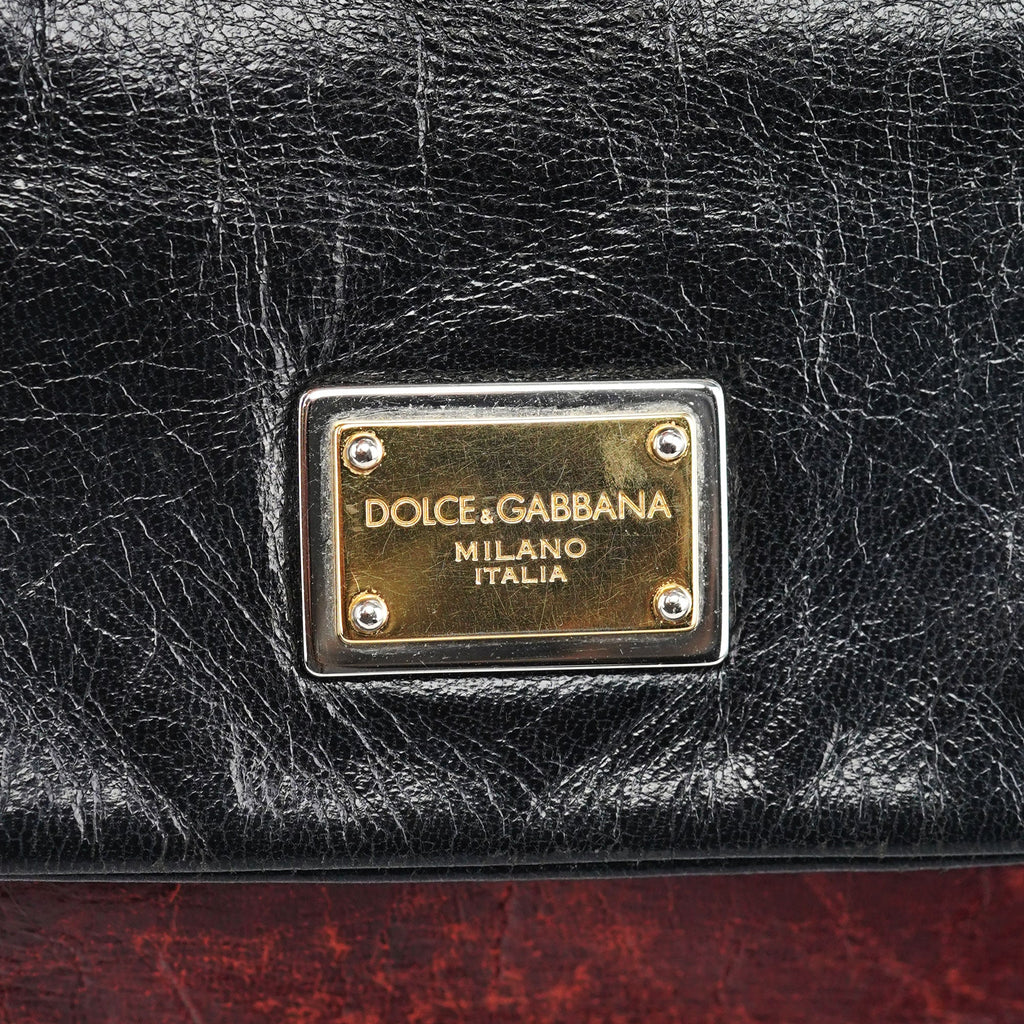 Black Brown Calfskin Sicily 2-Way Bag