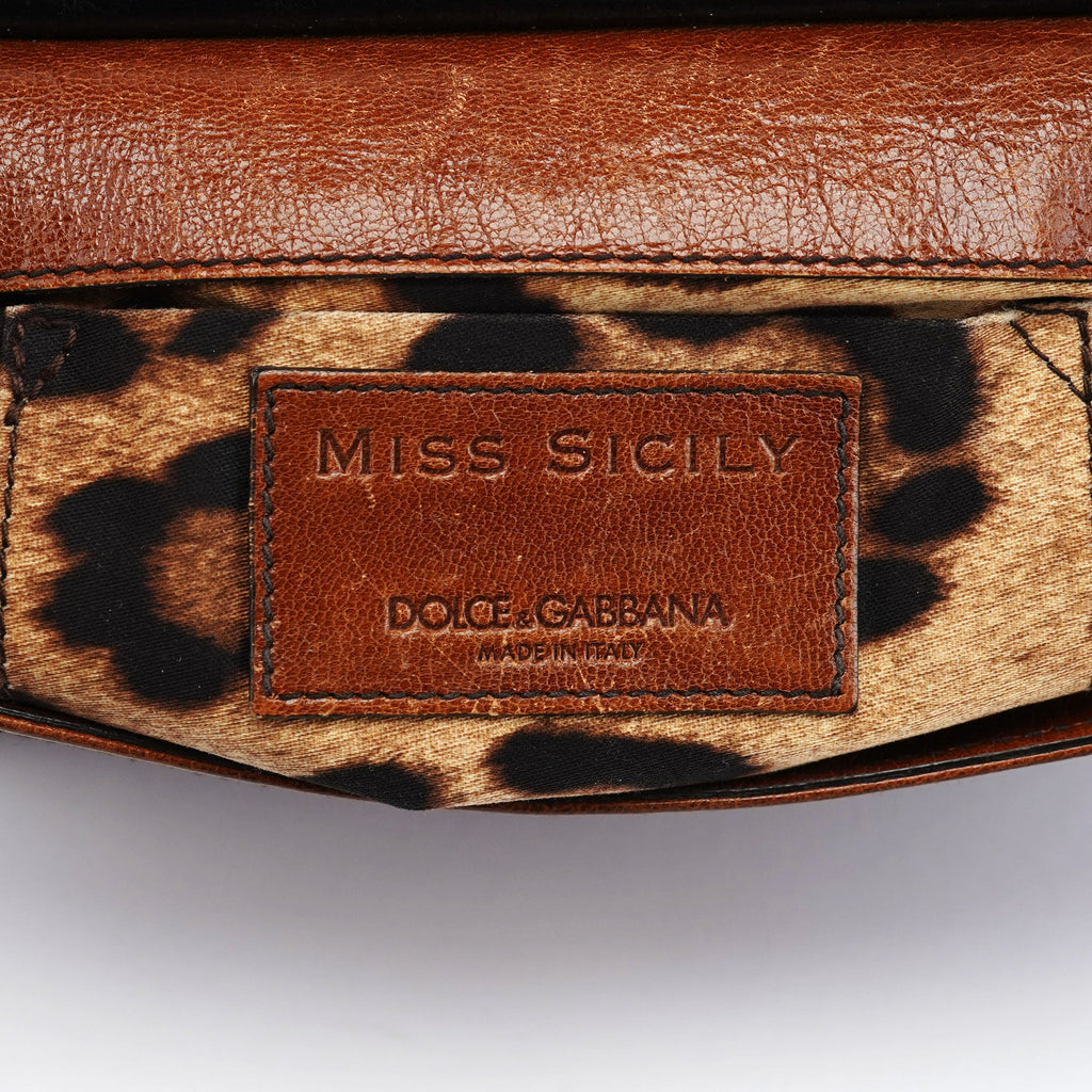 Black Brown Calfskin Sicily 2-Way Bag