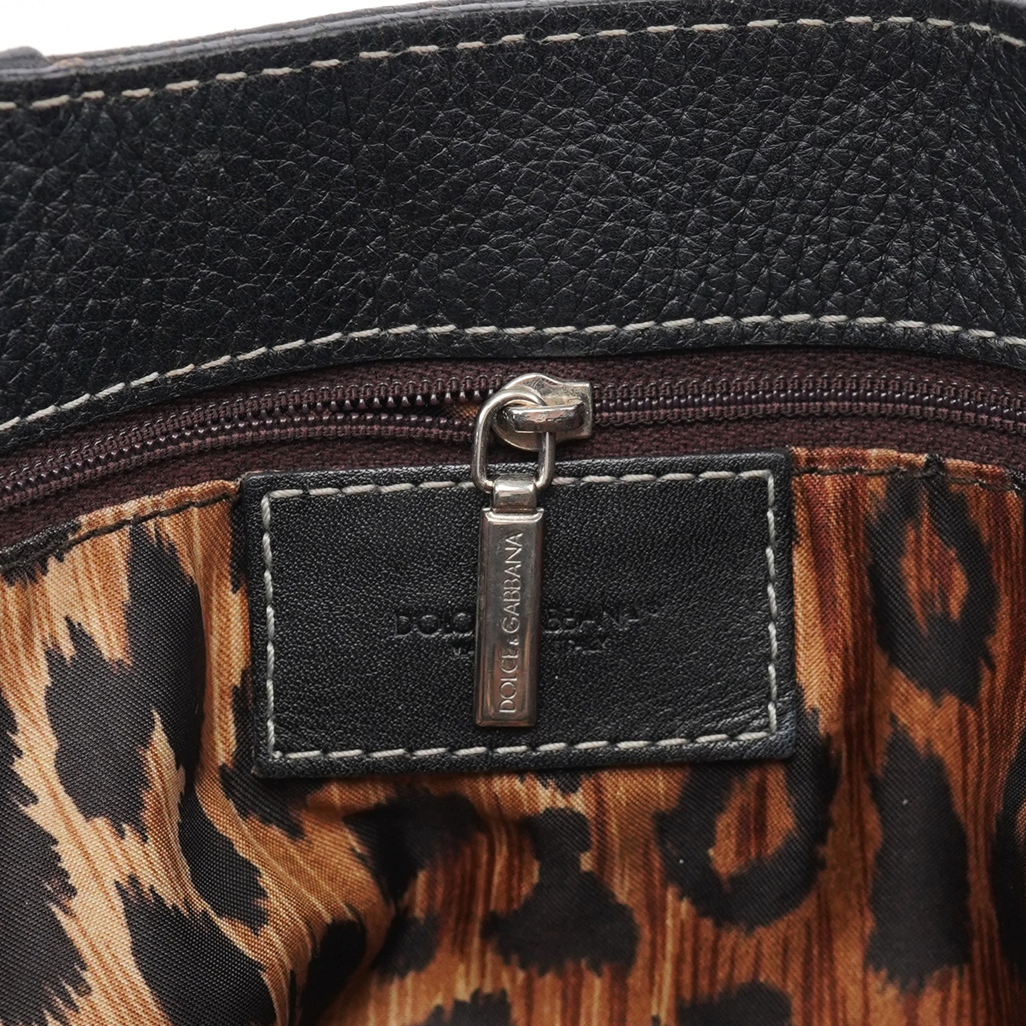 Black Calfskin DG Shoulder Bag