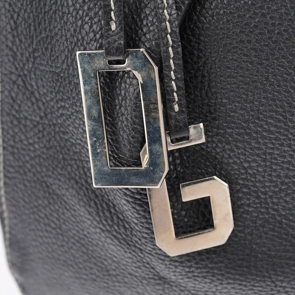 Black Calfskin DG Shoulder Bag