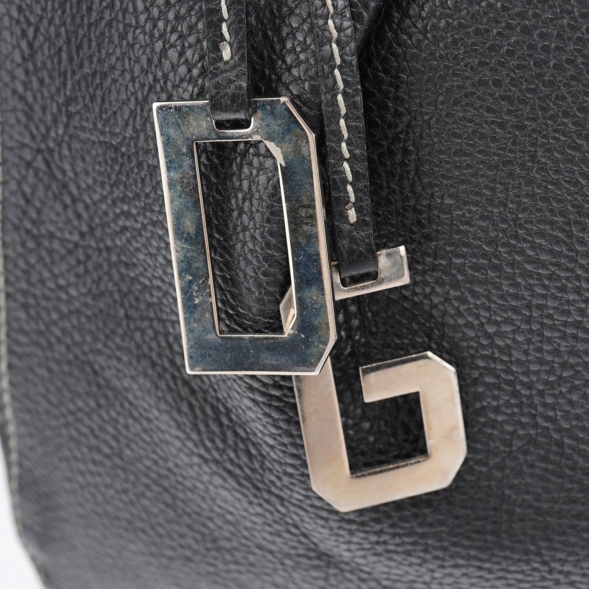 Black Calfskin DG Shoulder Bag