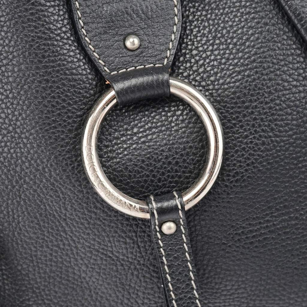 Black Calfskin DG Shoulder Bag