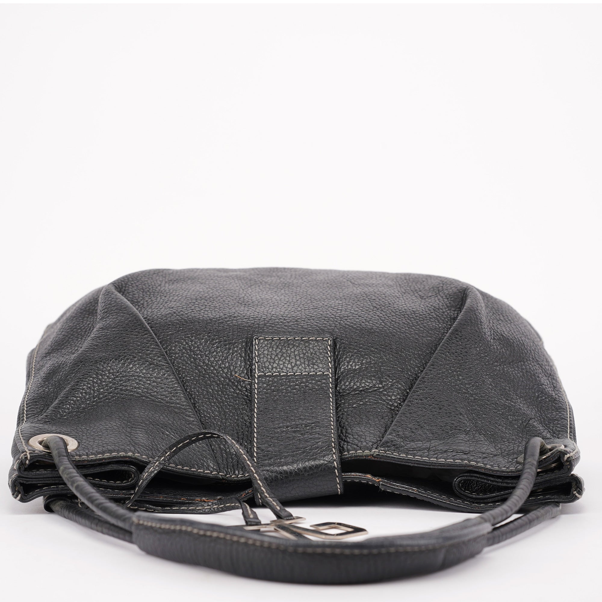 Black Calfskin DG Shoulder Bag