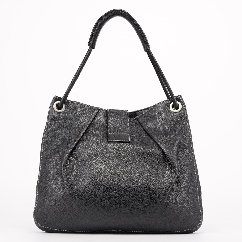 Black Calfskin DG Shoulder Bag