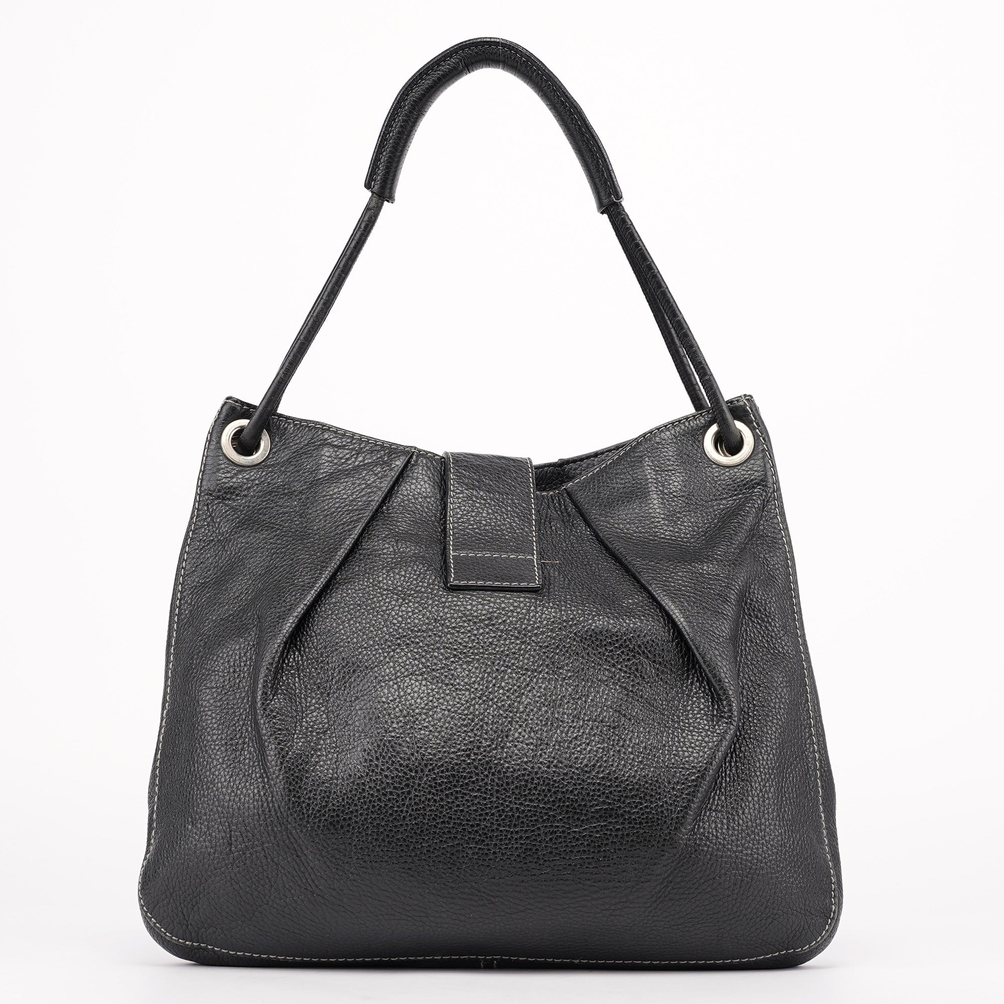 Black Calfskin DG Shoulder Bag
