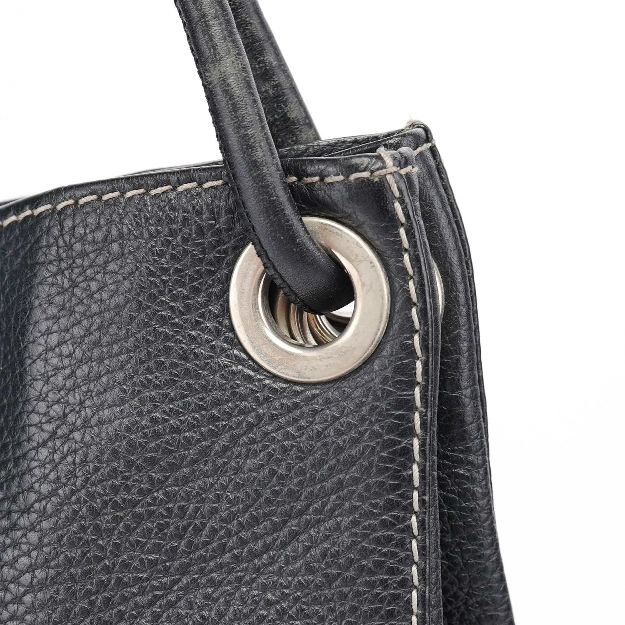Black Calfskin DG Shoulder Bag