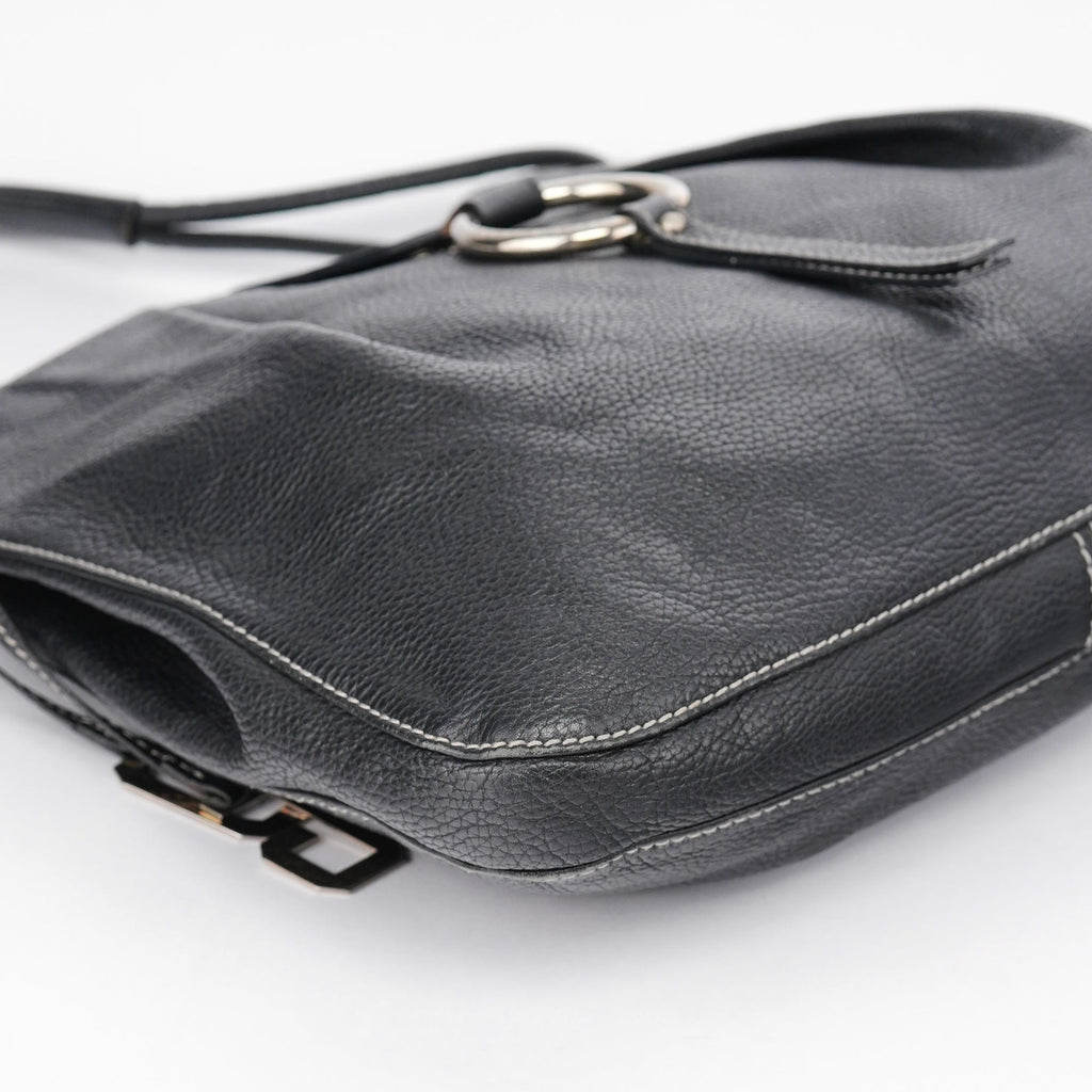 Black Calfskin DG Shoulder Bag