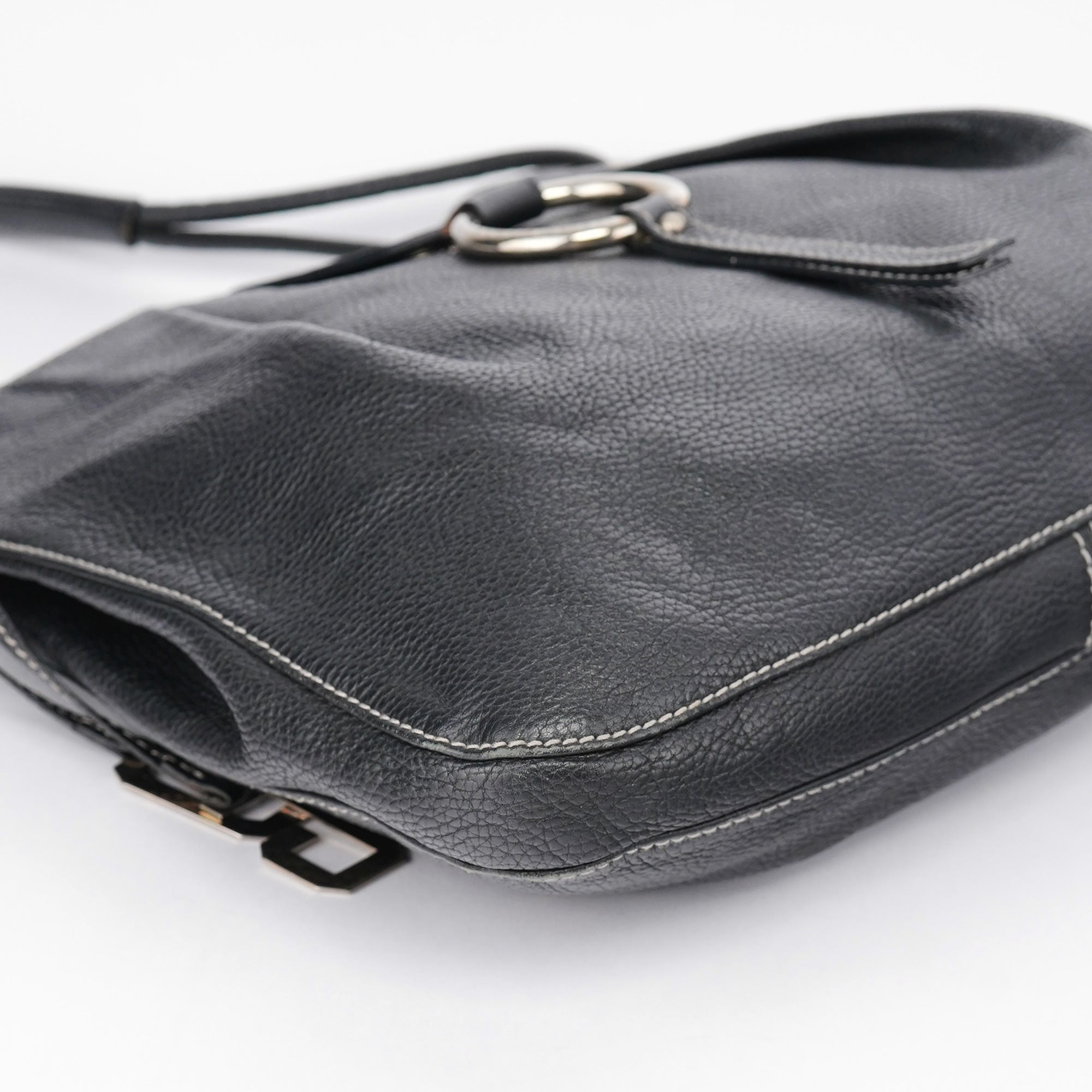 Black Calfskin DG Shoulder Bag