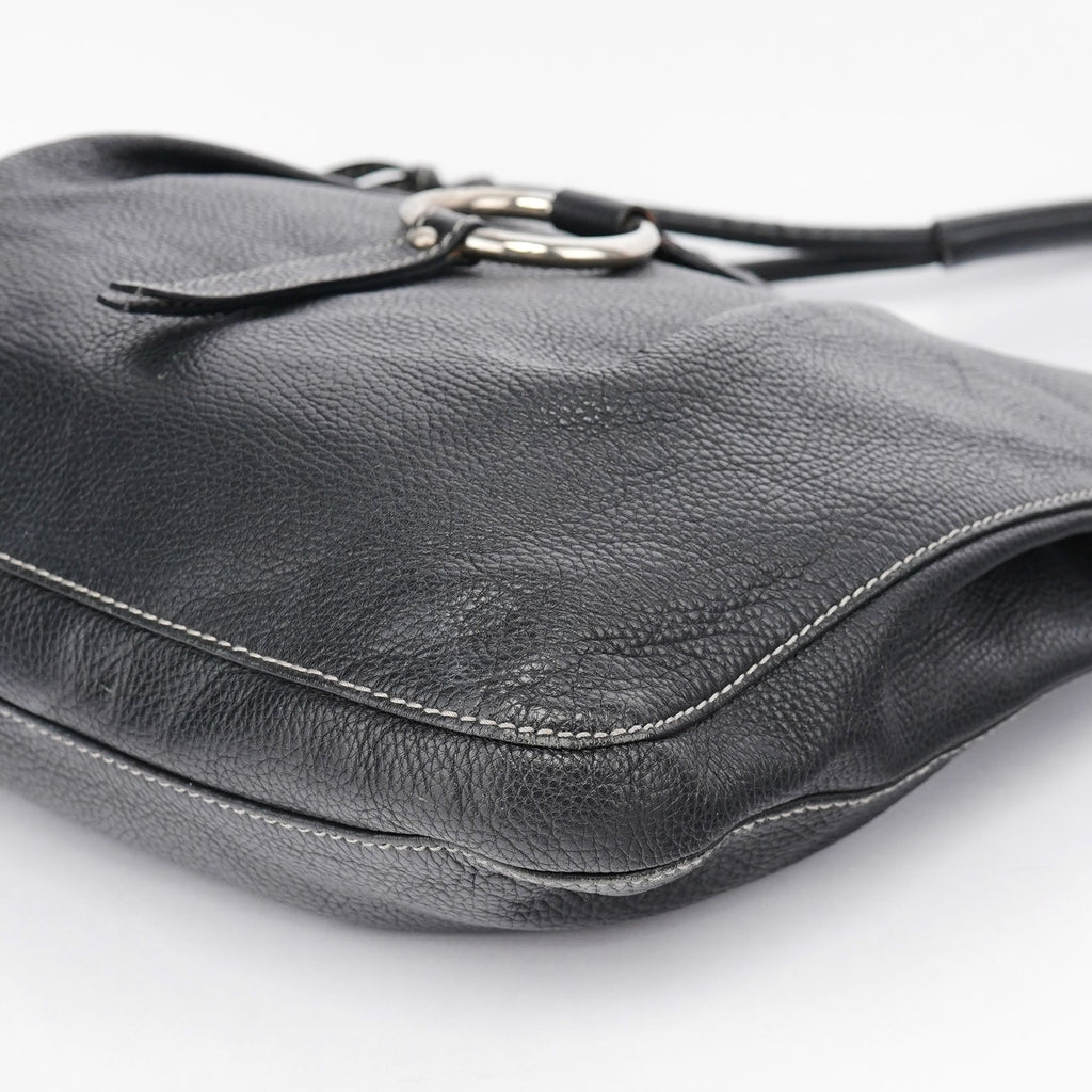 Black Calfskin DG Shoulder Bag