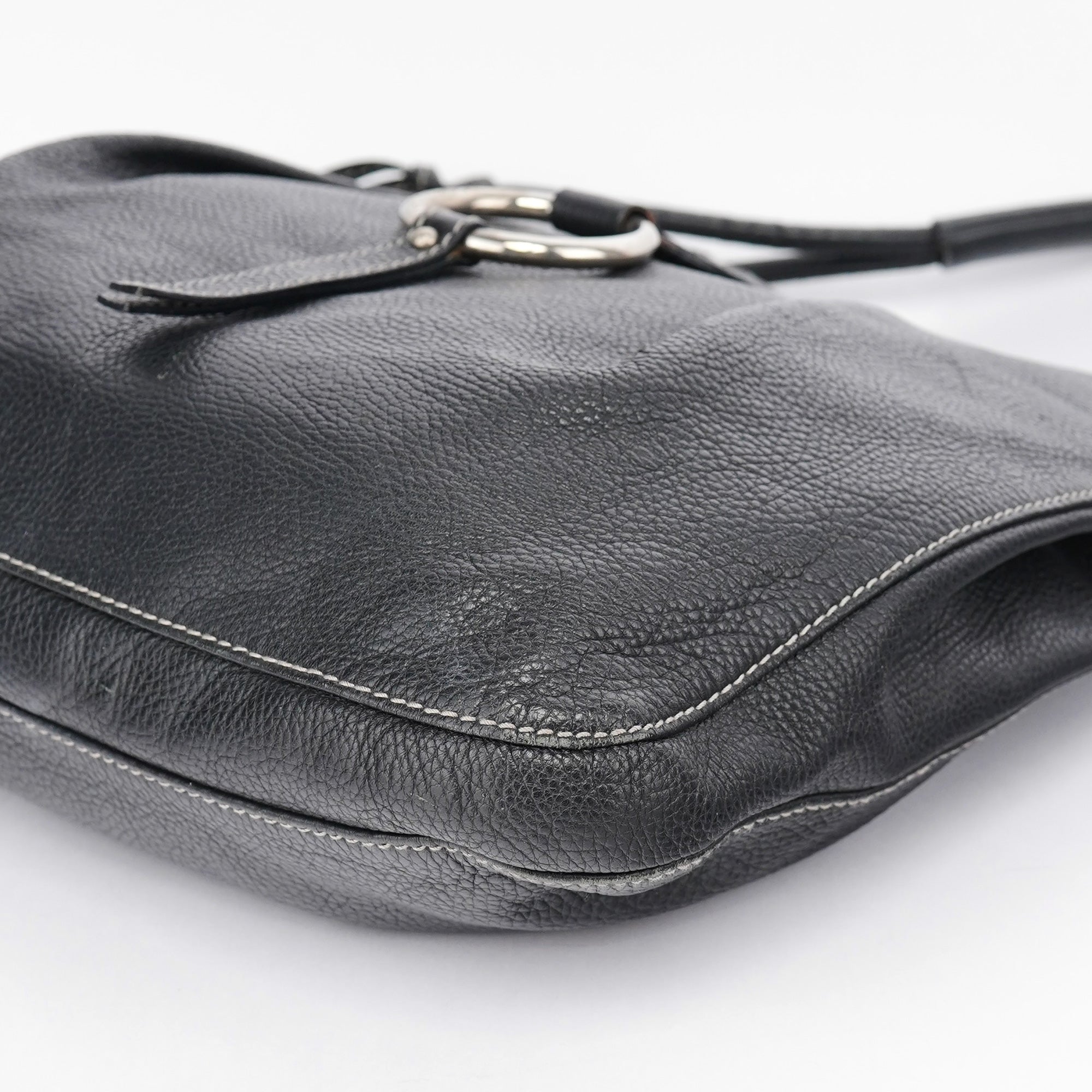 Black Calfskin DG Shoulder Bag