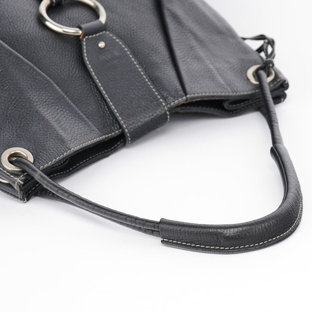 Black Calfskin DG Shoulder Bag