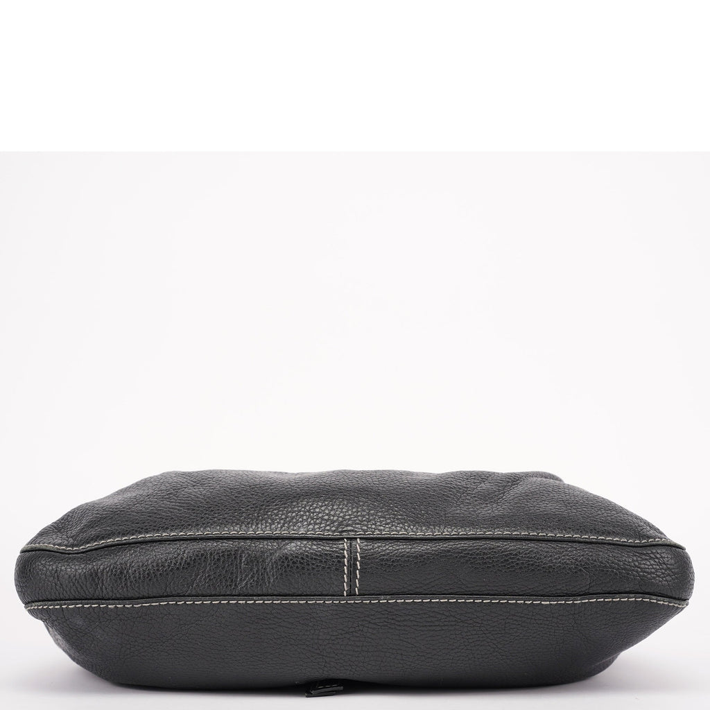 Black Calfskin DG Shoulder Bag