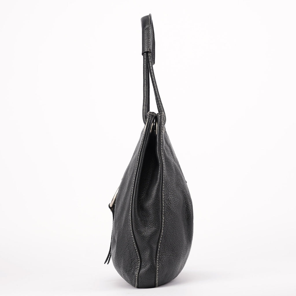 Black Calfskin DG Shoulder Bag