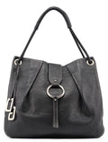 Black Calfskin DG Shoulder Bag