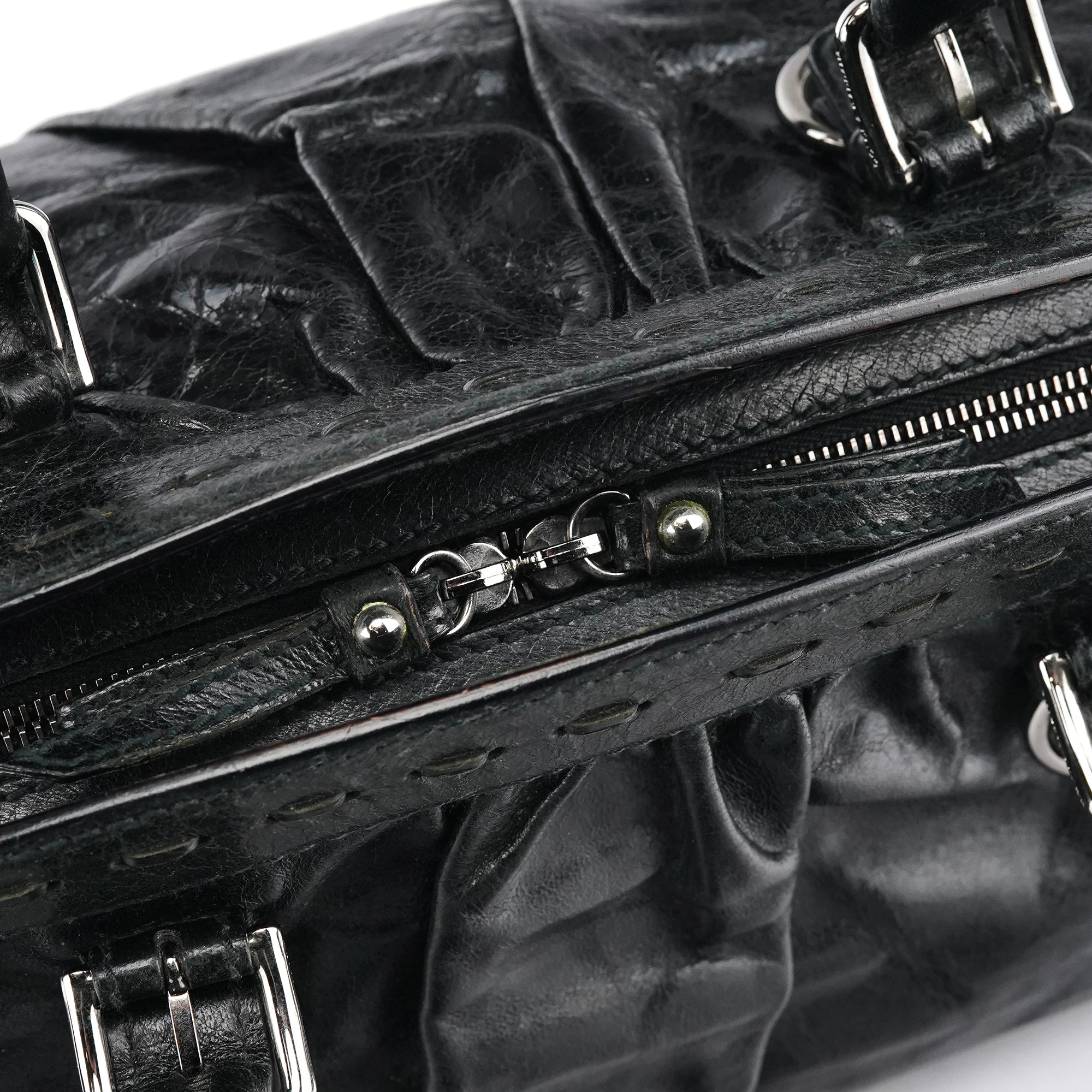 Black Calfskin Leather Romantique Tote Bag