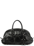 Black Calfskin Leather Romantique Tote Bag