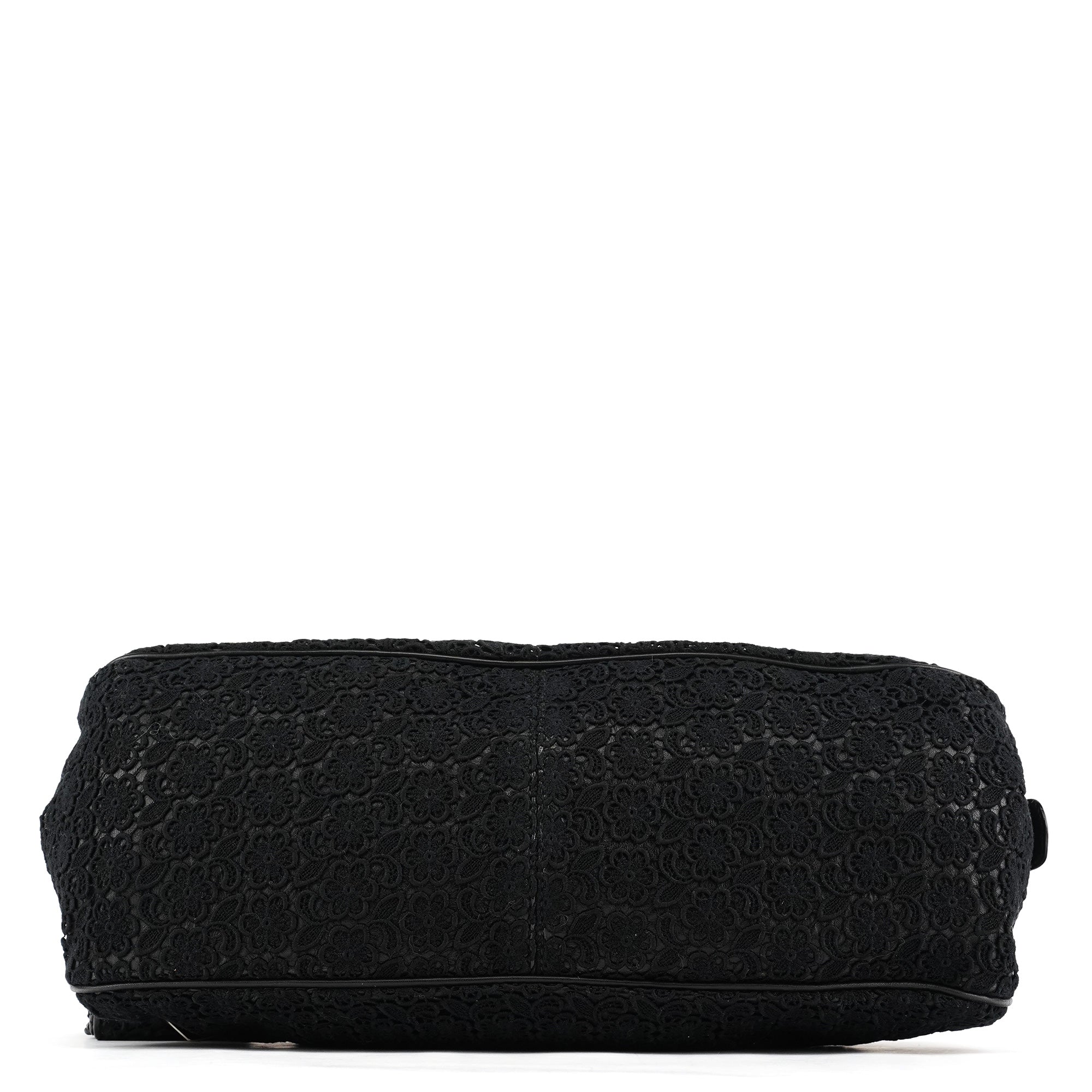 Black Lace Leather Boston Bag