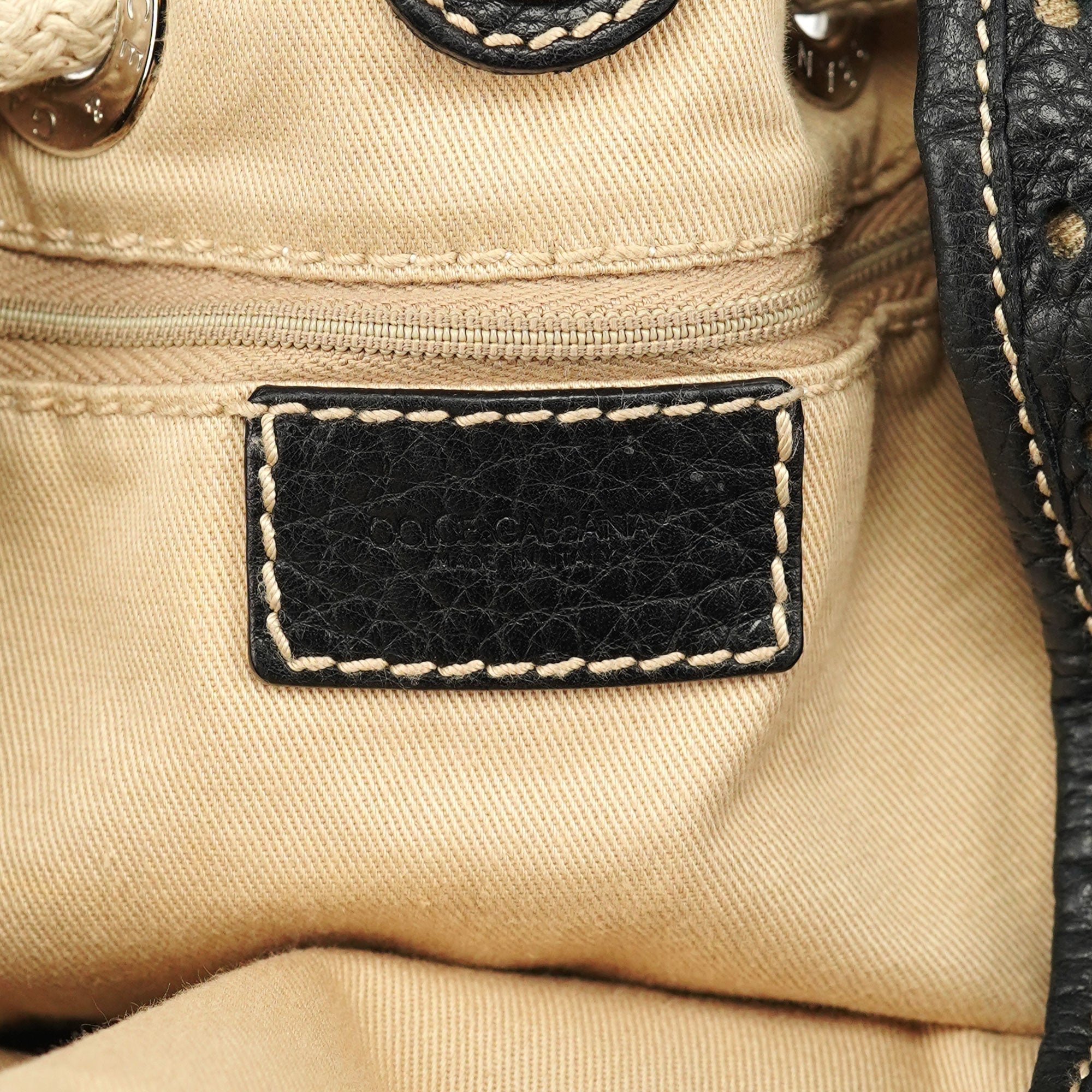Black Leather Perforated Tote Bag
