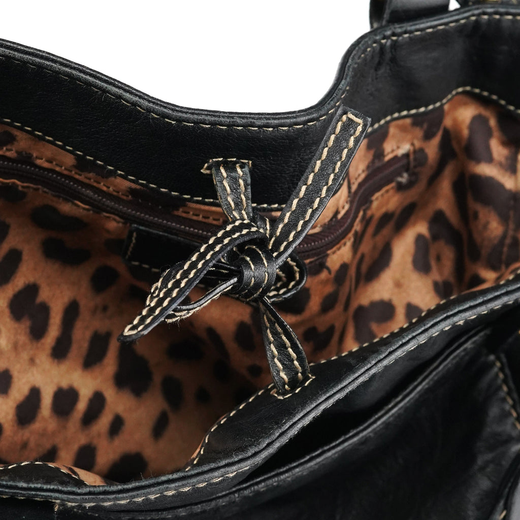 Black Leather Tote Bag
