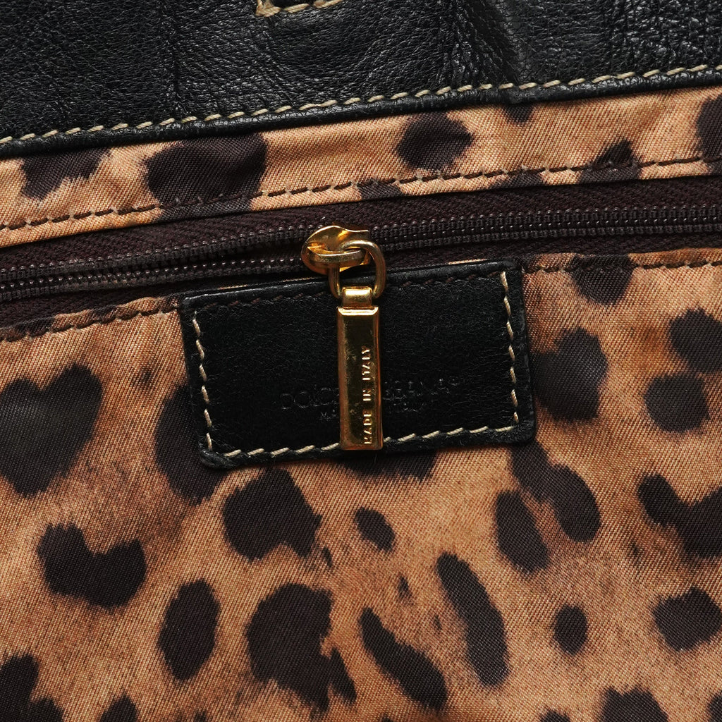 Black Leather Tote Bag