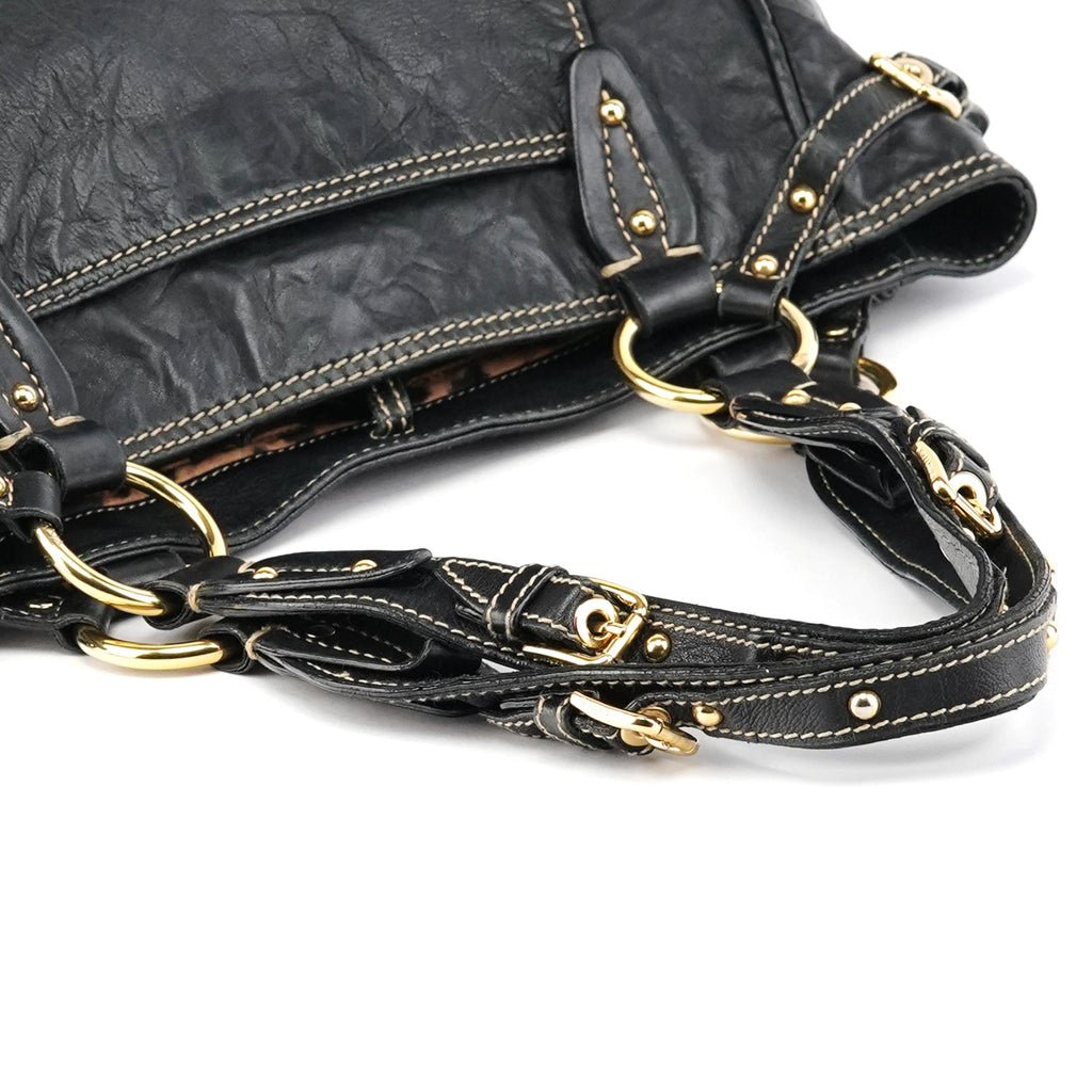 Black Leather Tote Bag
