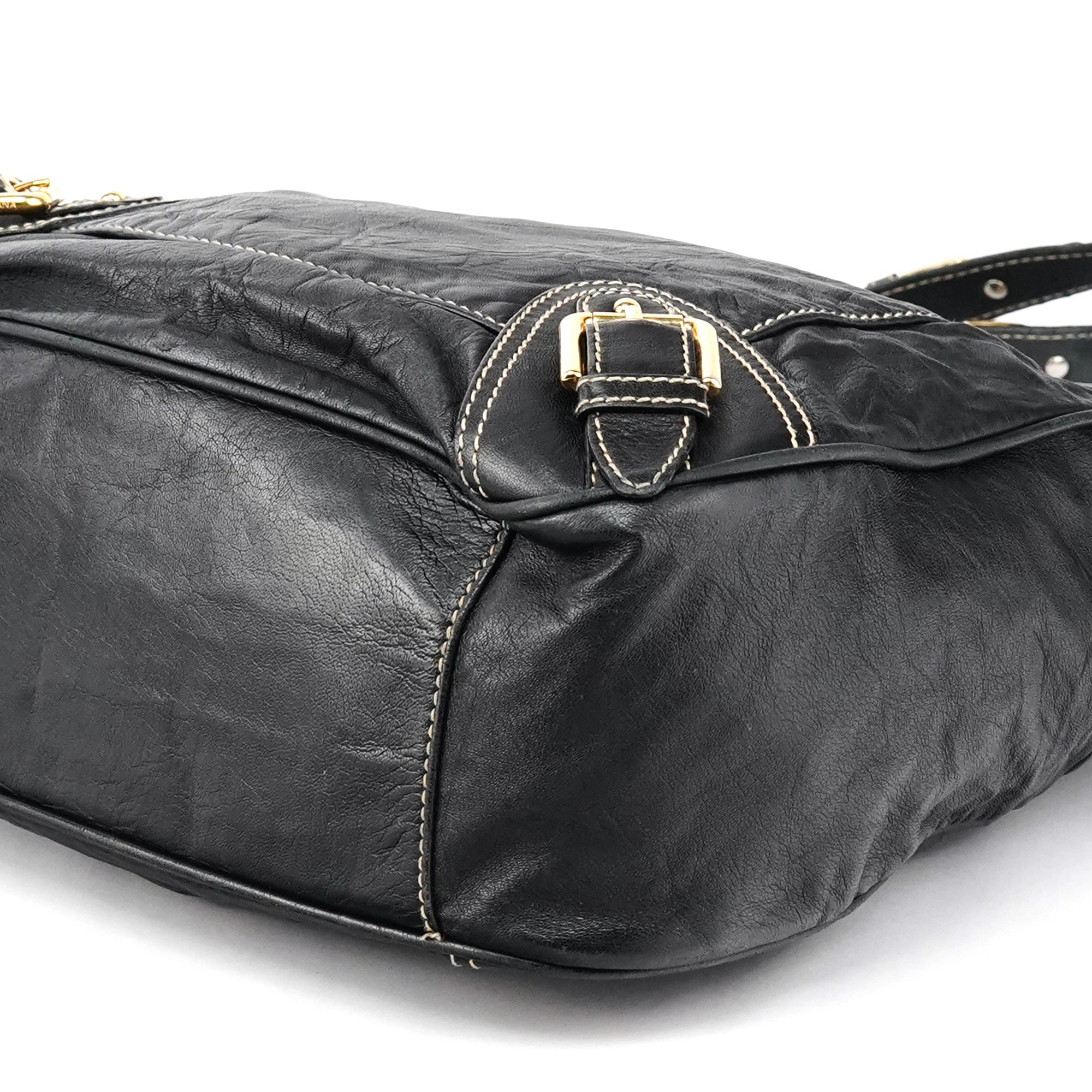 Black Leather Tote Bag