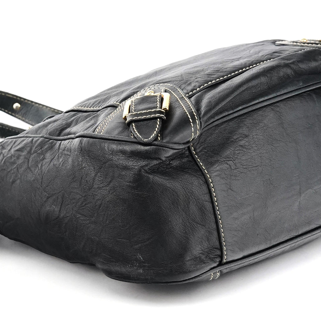 Black Leather Tote Bag