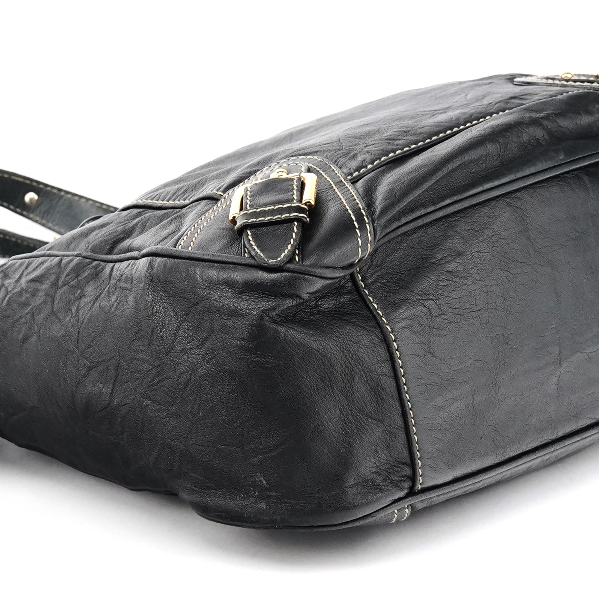 Black Leather Tote Bag